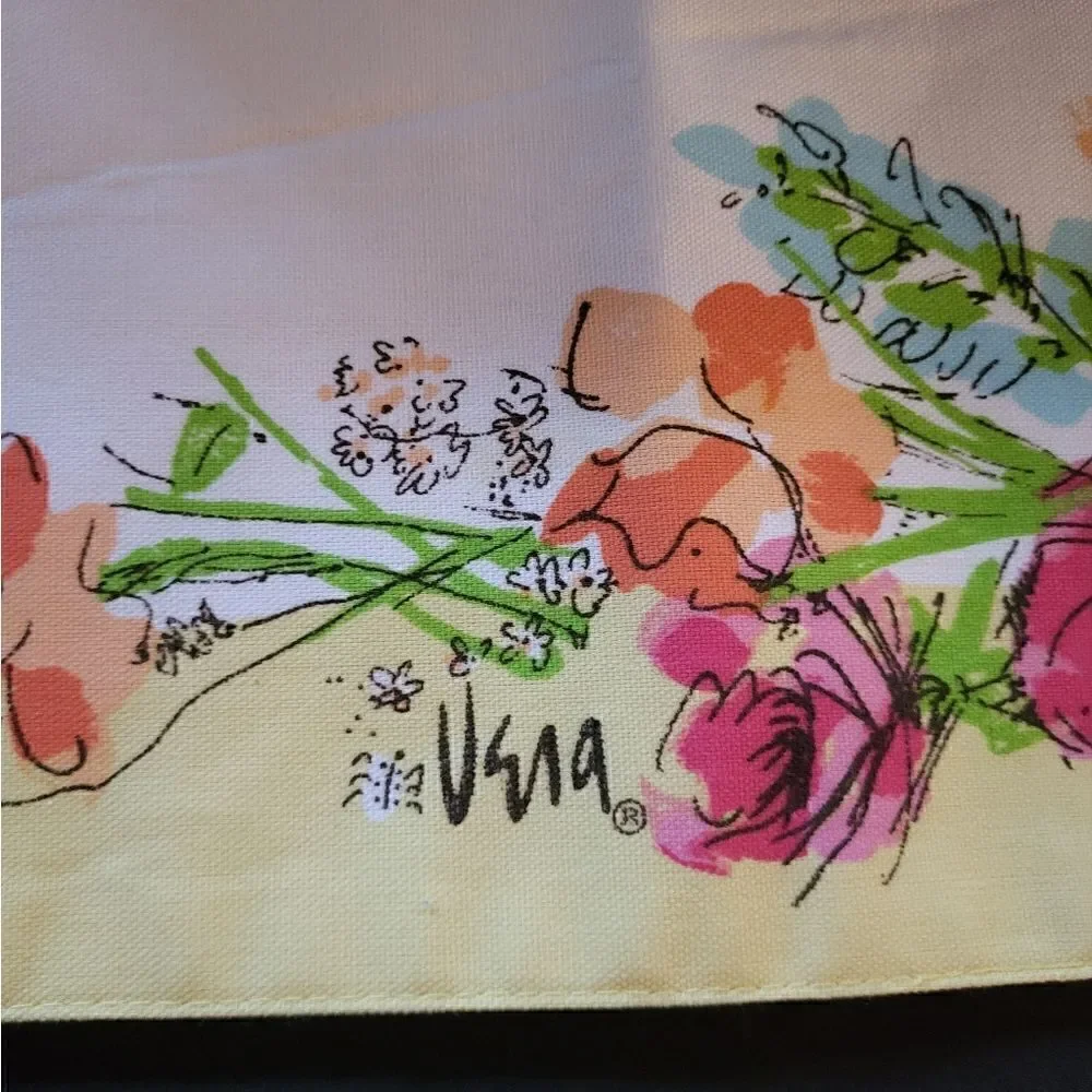 Vintage Pristine '70'S Set Of 2 Vera Neumann Placemats Yellow Flora 17